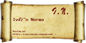 Iván Norma névjegykártya